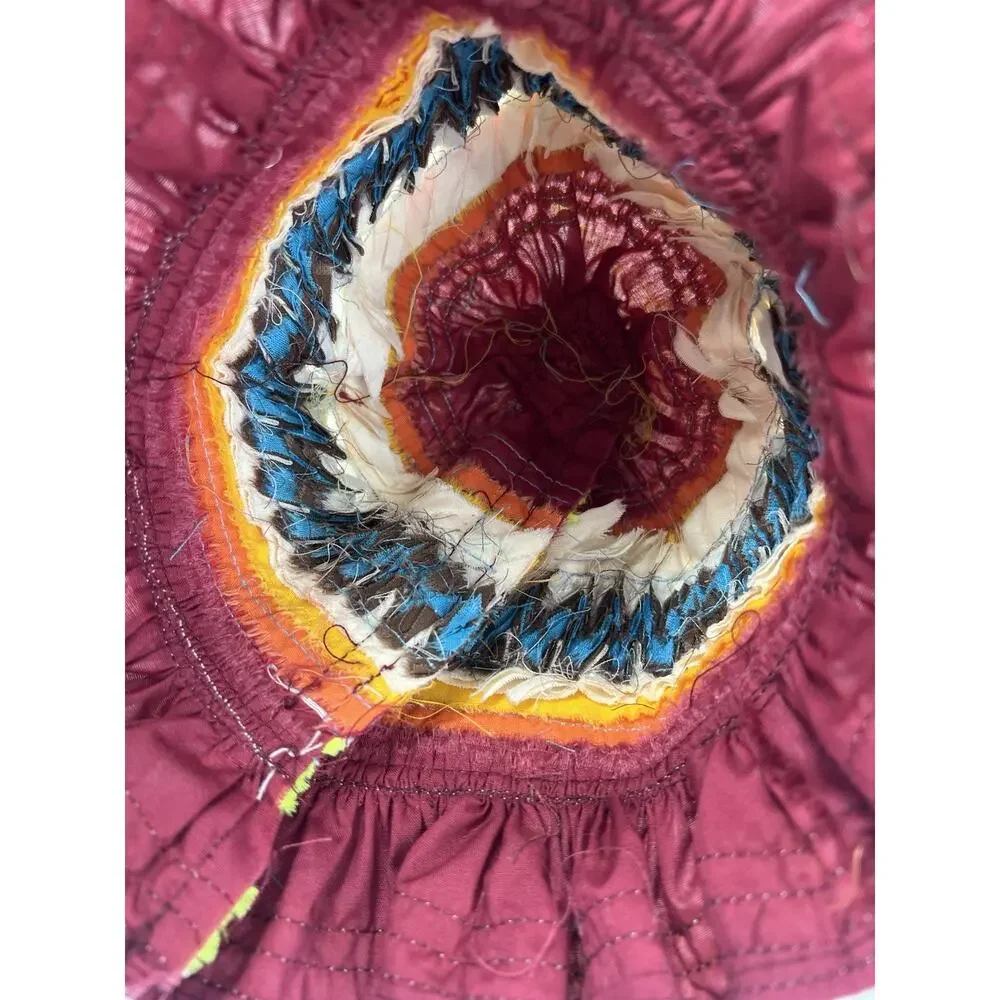 Vintage Handmade Seminole Native American Child’s Hat – Patchwork Ribbon Trim